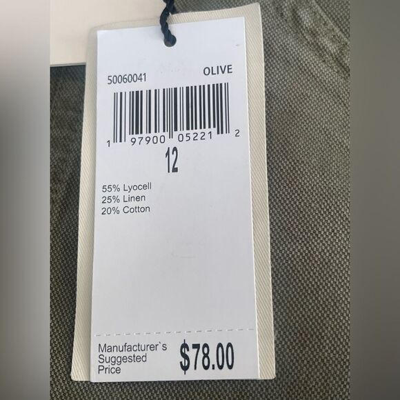 Industry- Linen blend Cargo pants. Size: 12 Color: Olive - Picture 13 of 13